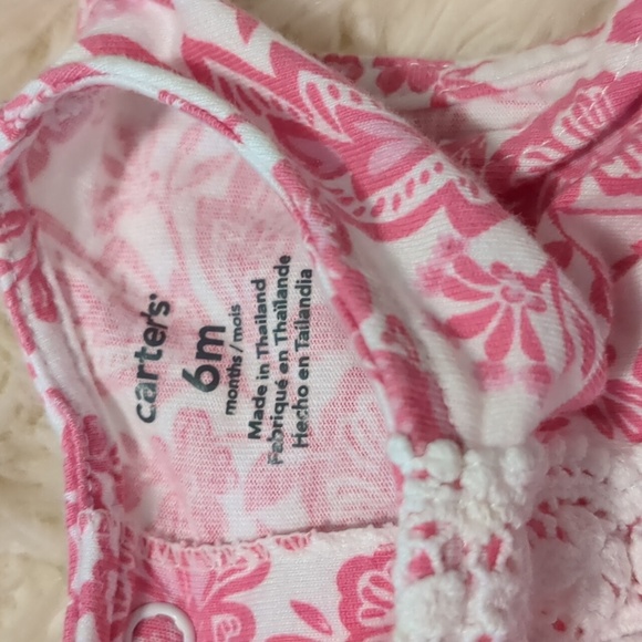 Carter's pink and white romper size 6 months - Picture 9 of 11